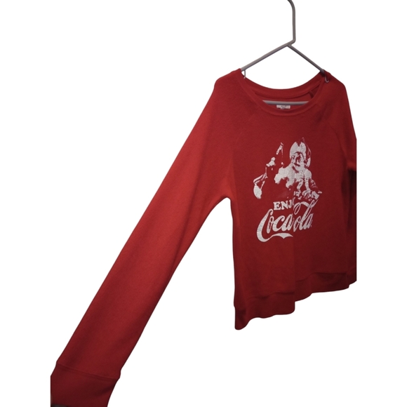 VTG Coca Cola Santa Red & White Fleece Sweater Holiday Christmas Festive Retro L - Picture 2 of 9